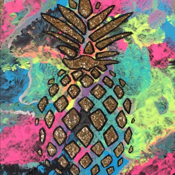 🍍Original Pineapple acrylic Painting🍍 - Picture 4 of 5